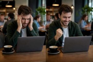 Person compressing a large video file on a laptop to send it